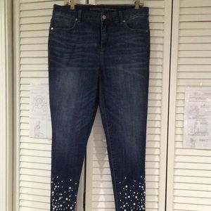 Chico’s So Slimming Ankle Jeans with pearls